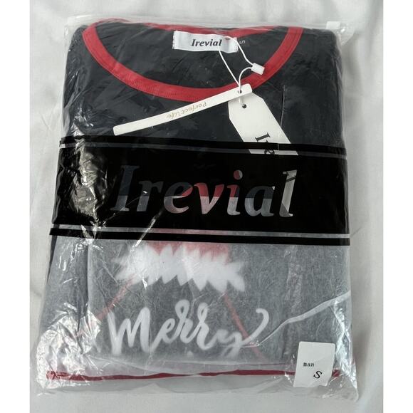 IREVIAL Pajama Set Striped Sleepwear Holiday/Merry Christmas - Mens Size Small - Picture 2 of 6